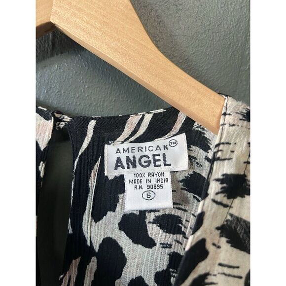 American Angel Womens Black Animal Pring Sleeveless Slip Long Dress Size Large Y - Picture 3 of 3